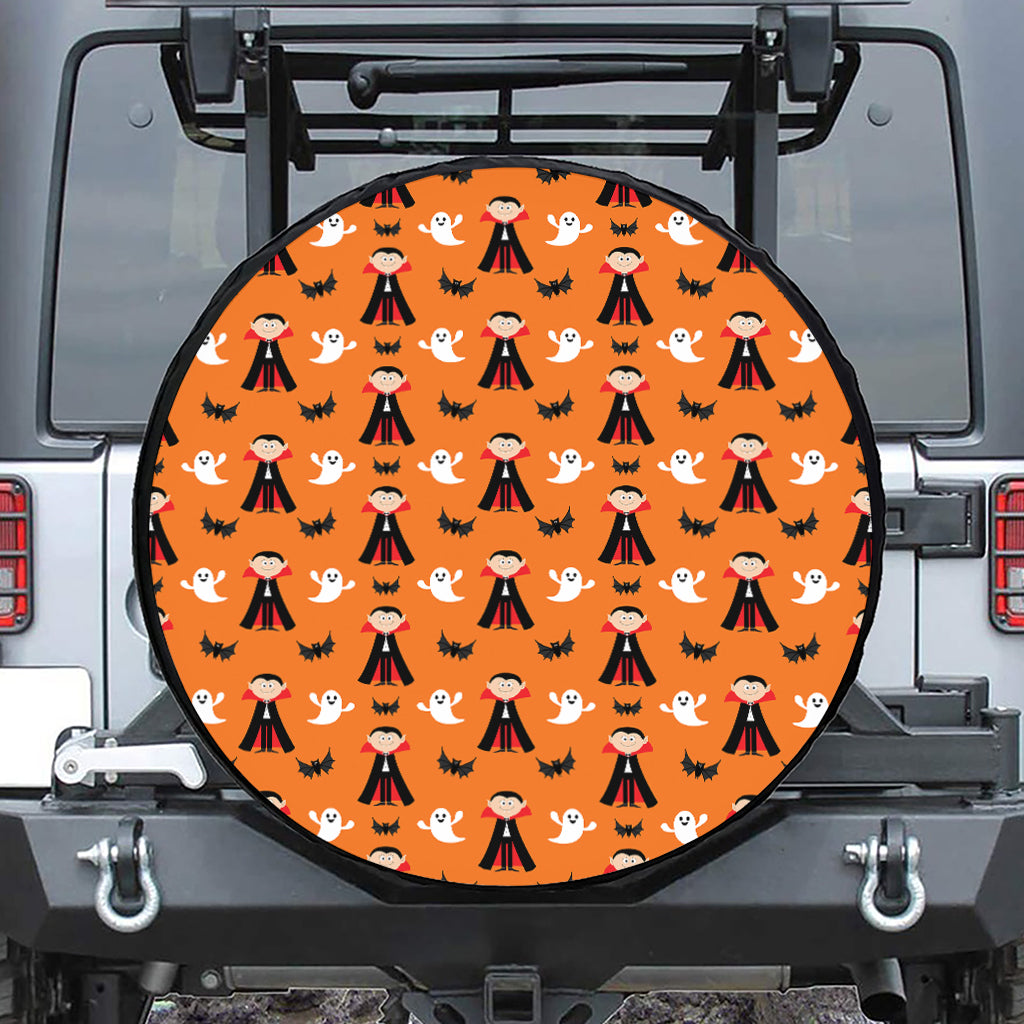 Cartoon Dracula Pattern Print Tire Cover