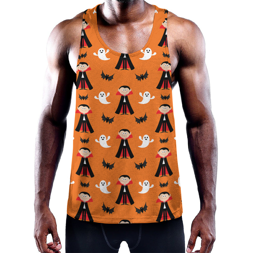 Cartoon Dracula Pattern Print Training Tank Top