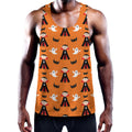 Cartoon Dracula Pattern Print Men's Workout Tank Top
