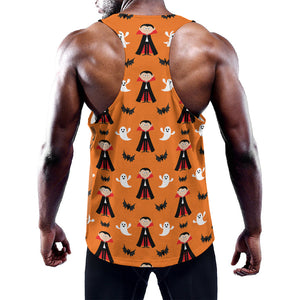 Cartoon Dracula Pattern Print Training Tank Top