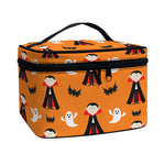 Cartoon Dracula Pattern Print Travel Makeup Bag