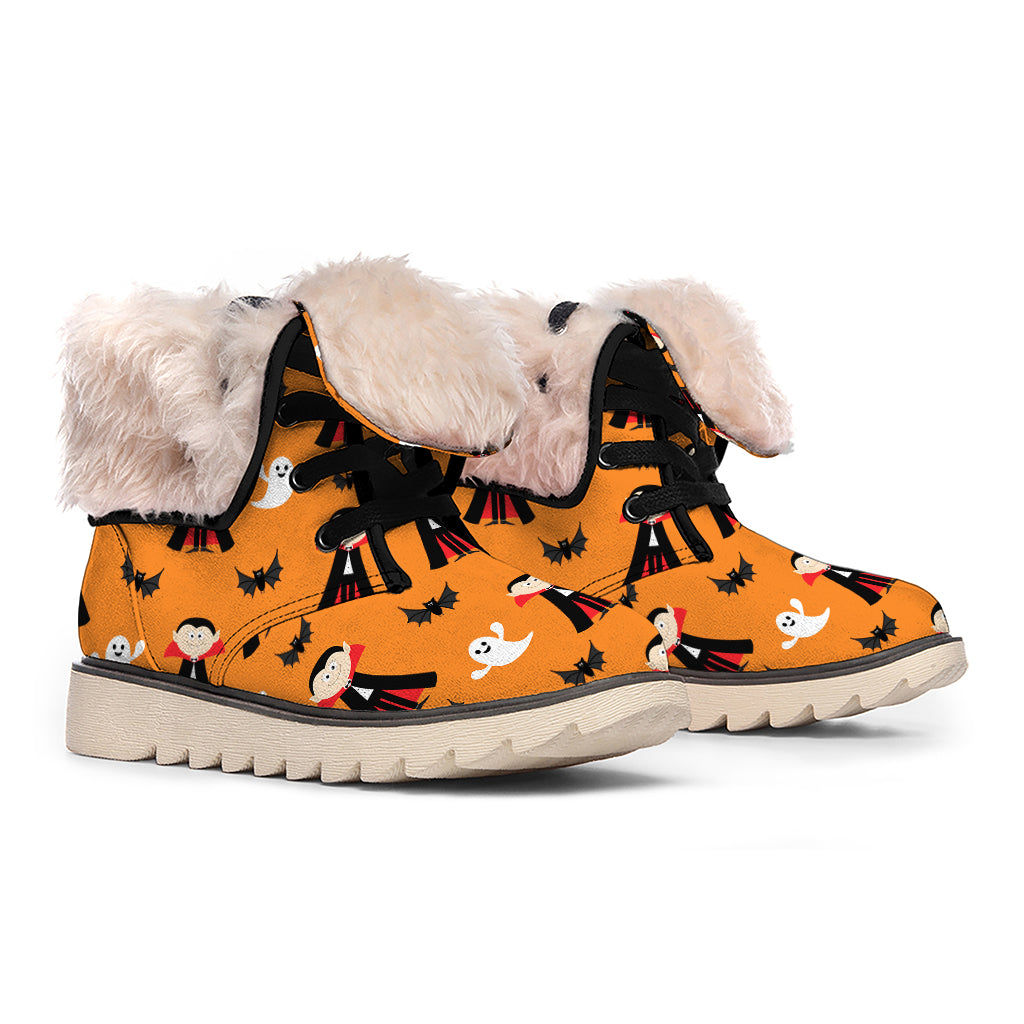 Cartoon Dracula Pattern Print Winter Boots