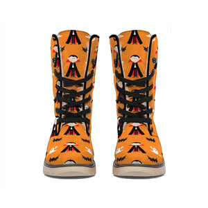 Cartoon Dracula Pattern Print Winter Boots