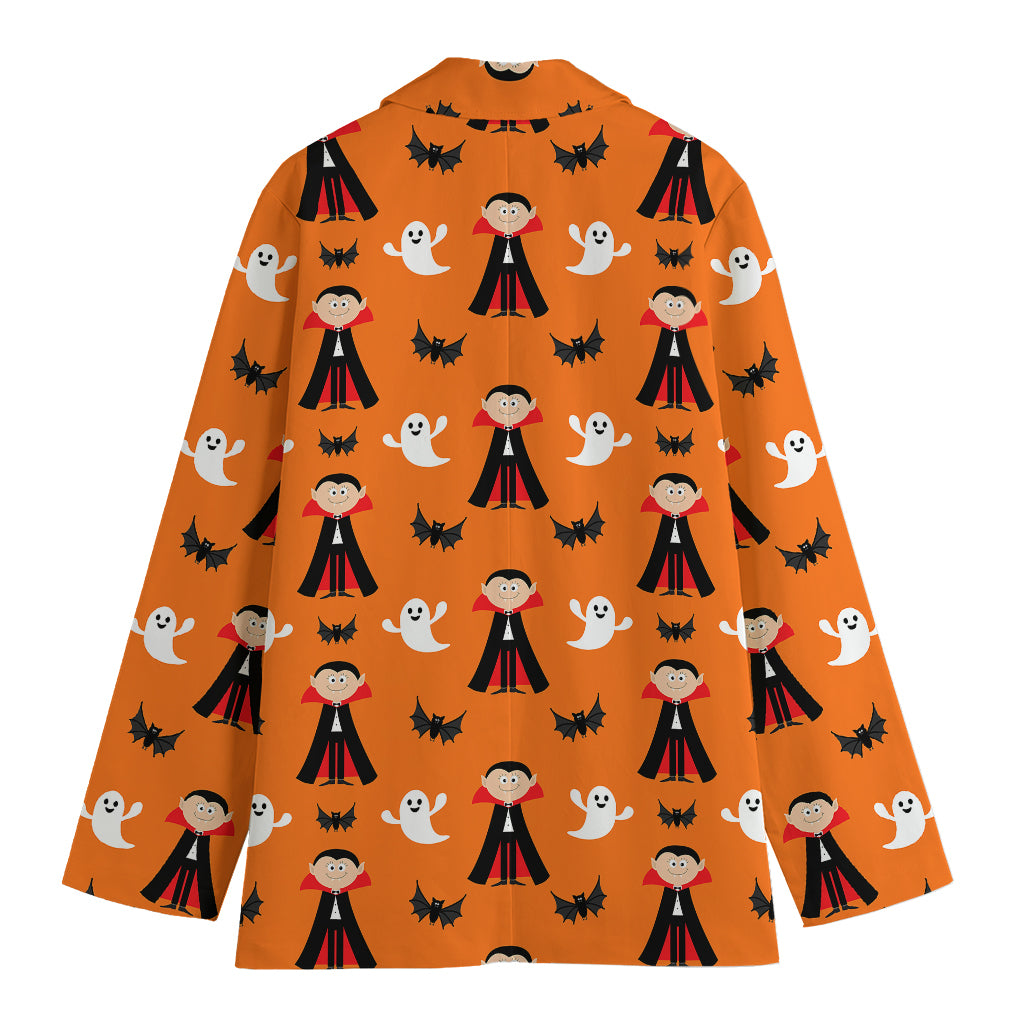 Cartoon Dracula Pattern Print Women's Blazer