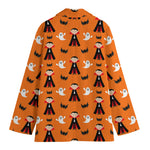 Cartoon Dracula Pattern Print Women's Blazer