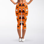 Cartoon Dracula Pattern Print Women's Capri Leggings