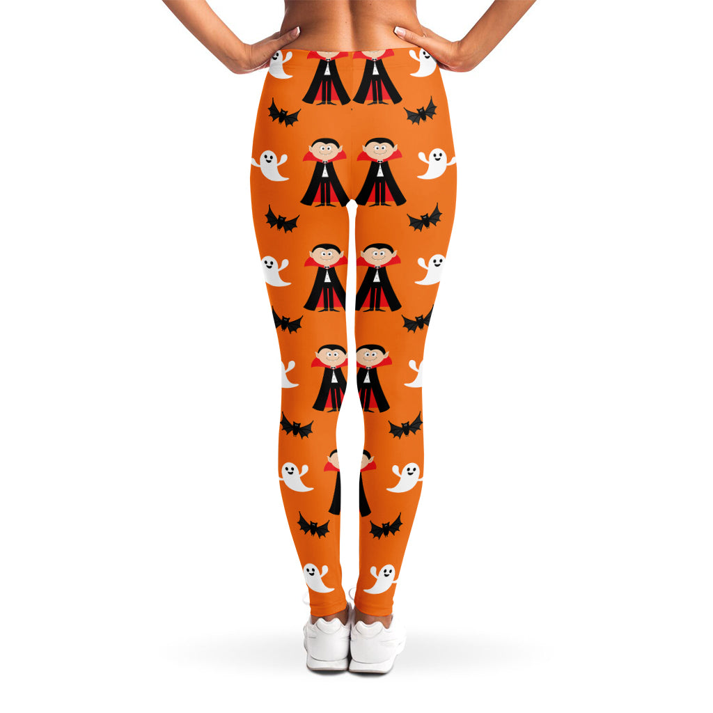 Cartoon Dracula Pattern Print Women's Leggings