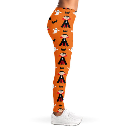 Cartoon Dracula Pattern Print Women's Leggings
