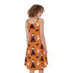 Cartoon Dracula Pattern Print Women's Sleeveless Dress