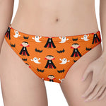 Cartoon Dracula Pattern Print Women's Thong