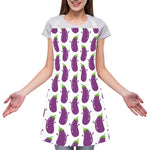 Cartoon Eggplant Pattern Print Adjustable Apron