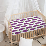 Cartoon Eggplant Pattern Print Baby Crib Sheet