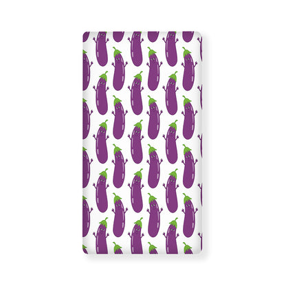 Cartoon Eggplant Pattern Print Baby Crib Sheet