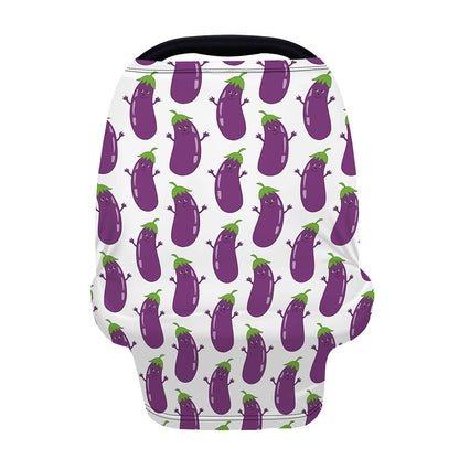 Cartoon Eggplant Pattern Print Baby Seat Cover