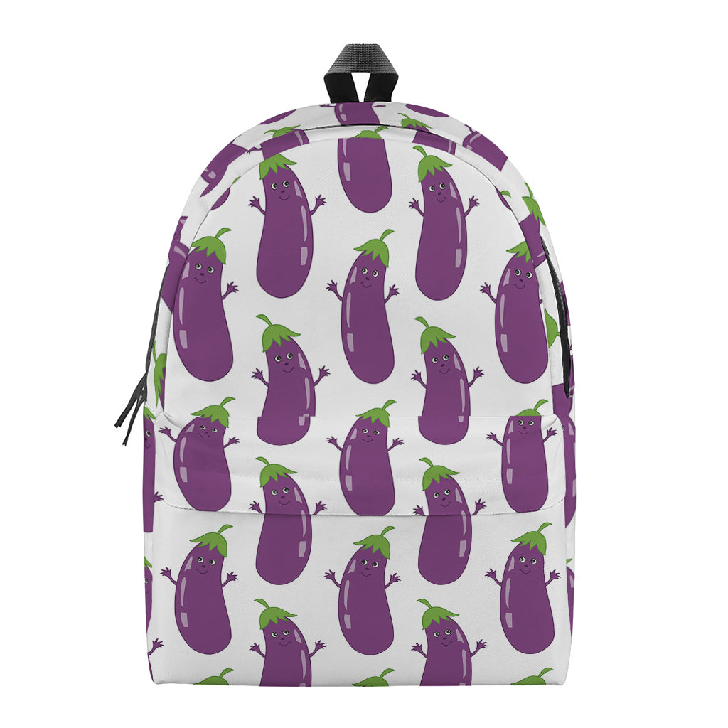Cartoon Eggplant Pattern Print Backpack