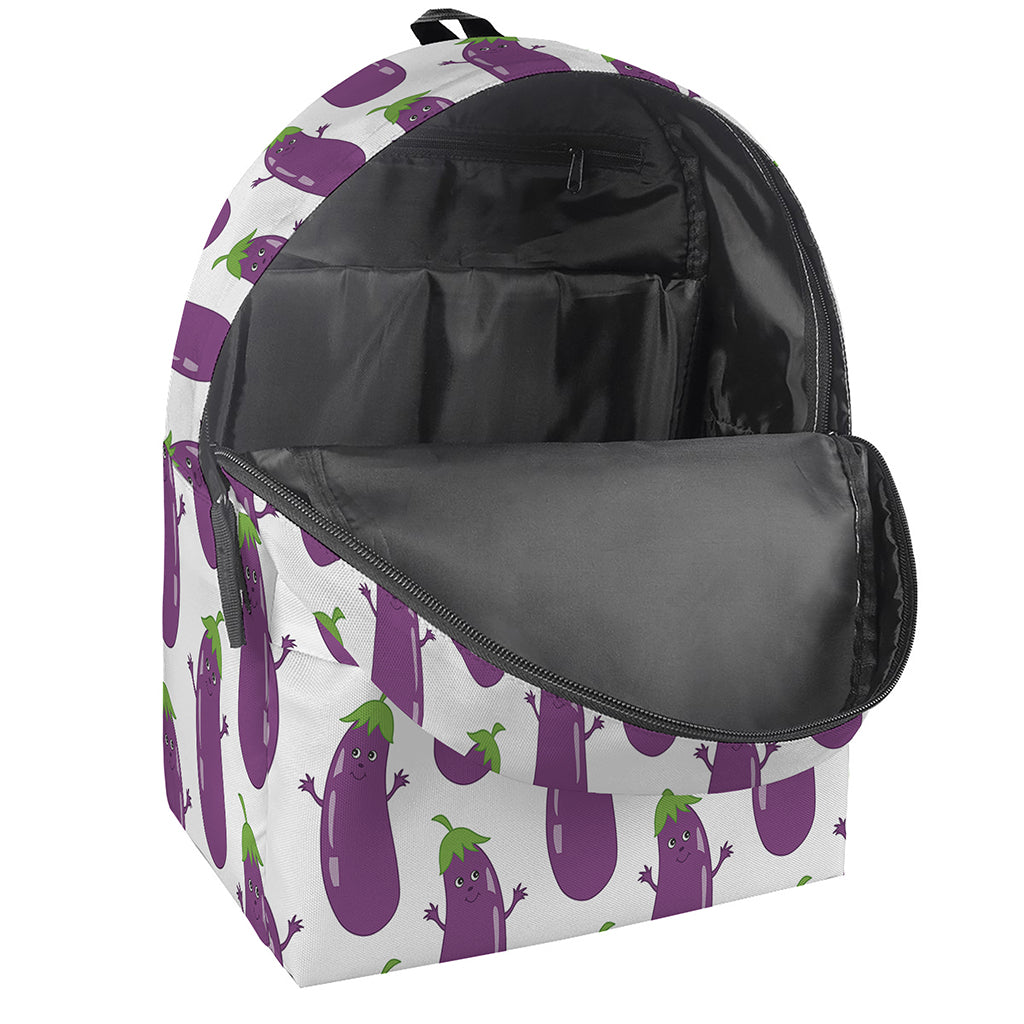 Cartoon Eggplant Pattern Print Backpack