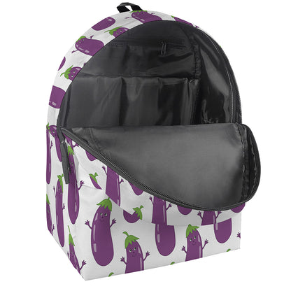 Cartoon Eggplant Pattern Print Backpack