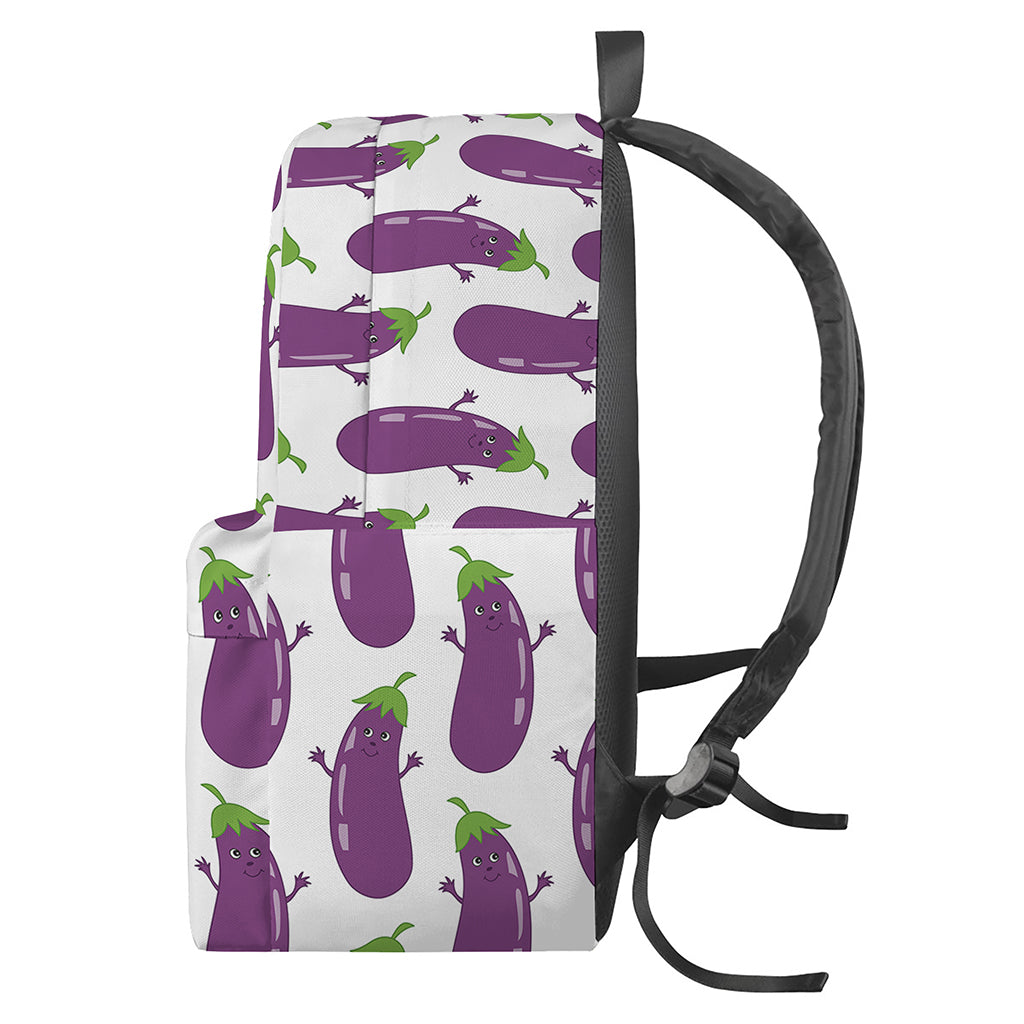 Cartoon Eggplant Pattern Print Backpack