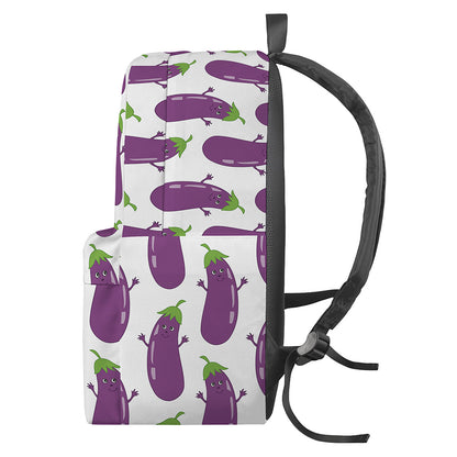 Cartoon Eggplant Pattern Print Backpack