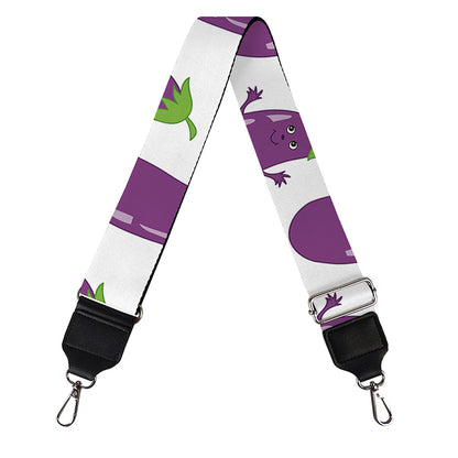 Cartoon Eggplant Pattern Print Bag Strap