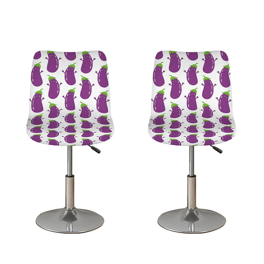 Cartoon Eggplant Pattern Print Bar Stool Covers