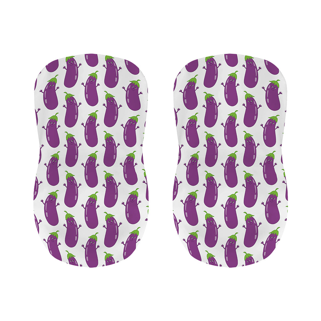 Cartoon Eggplant Pattern Print Bar Stool Covers