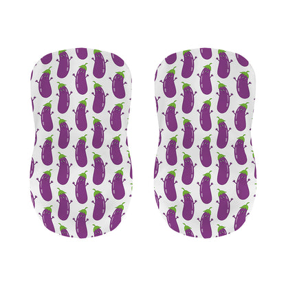 Cartoon Eggplant Pattern Print Bar Stool Covers