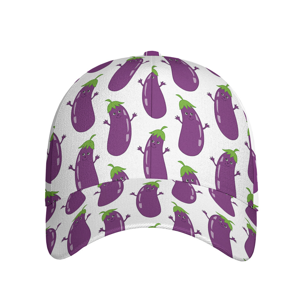 Cartoon Eggplant Pattern Print Baseball Cap