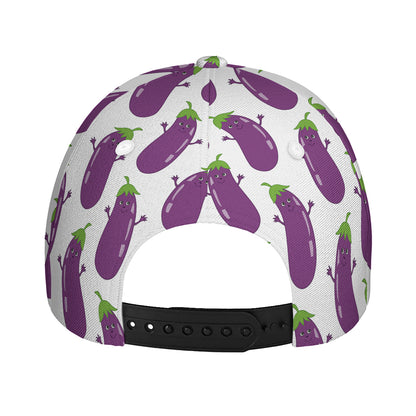 Cartoon Eggplant Pattern Print Baseball Cap