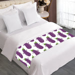 Cartoon Eggplant Pattern Print Bed Runner