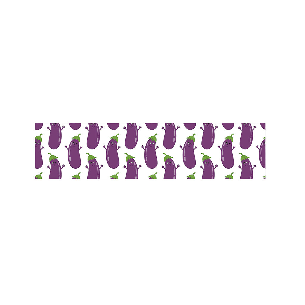 Cartoon Eggplant Pattern Print Bed Runner