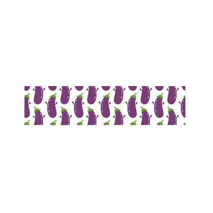 Cartoon Eggplant Pattern Print Bed Runner