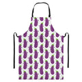 Cartoon Eggplant Pattern Print Bib Apron With Pocket