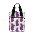 Cartoon Eggplant Pattern Print Bible Tote Bag