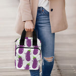 Cartoon Eggplant Pattern Print Bible Tote Bag