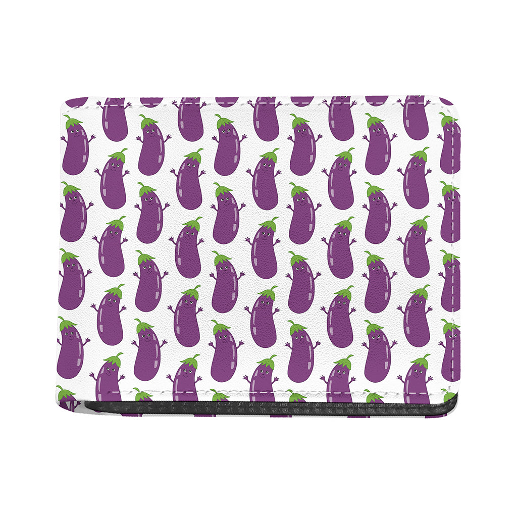 Cartoon Eggplant Pattern Print Bifold Wallet