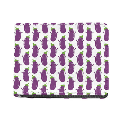 Cartoon Eggplant Pattern Print Bifold Wallet