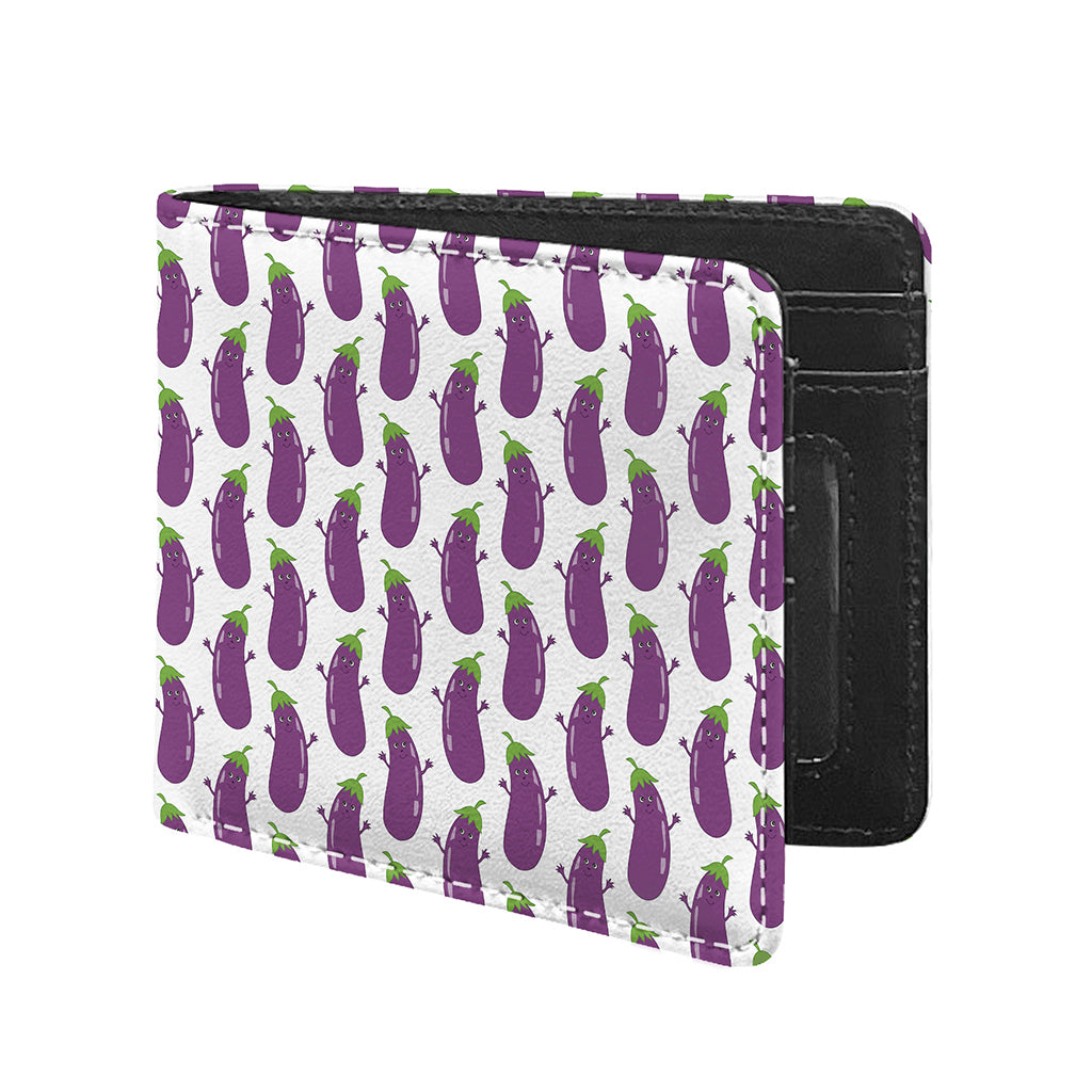 Cartoon Eggplant Pattern Print Bifold Wallet