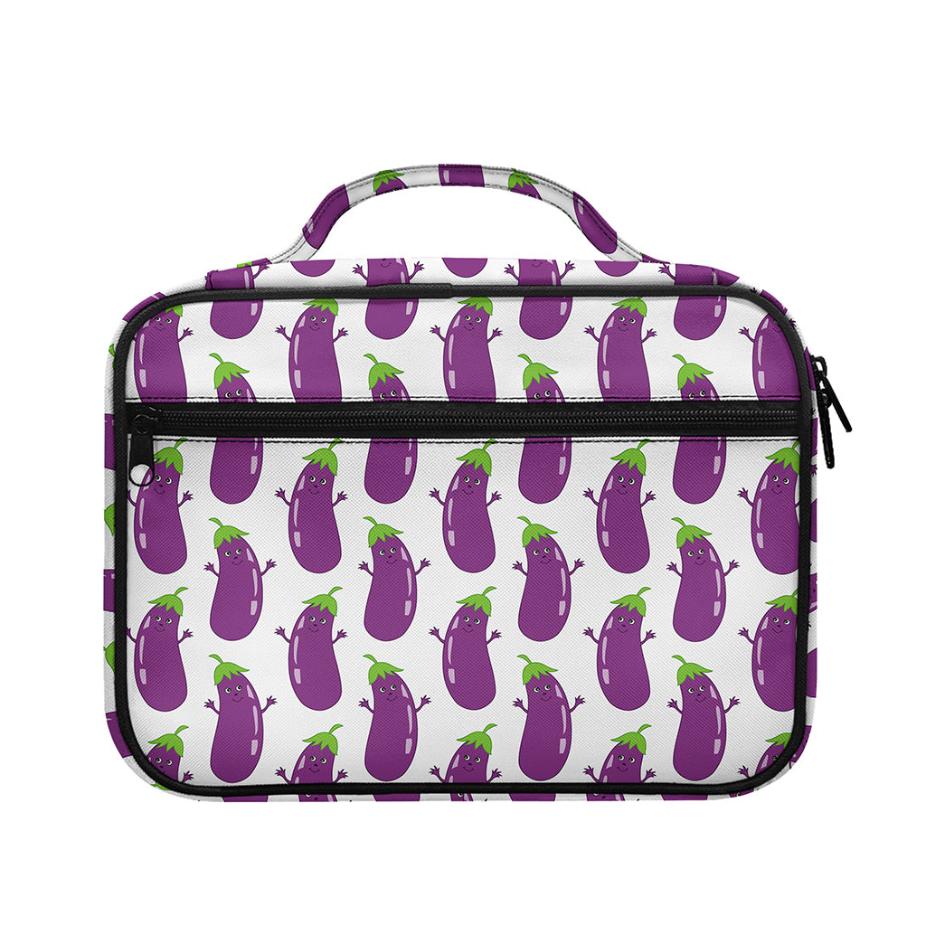 Cartoon Eggplant Pattern Print Briefcase Bible Bag
