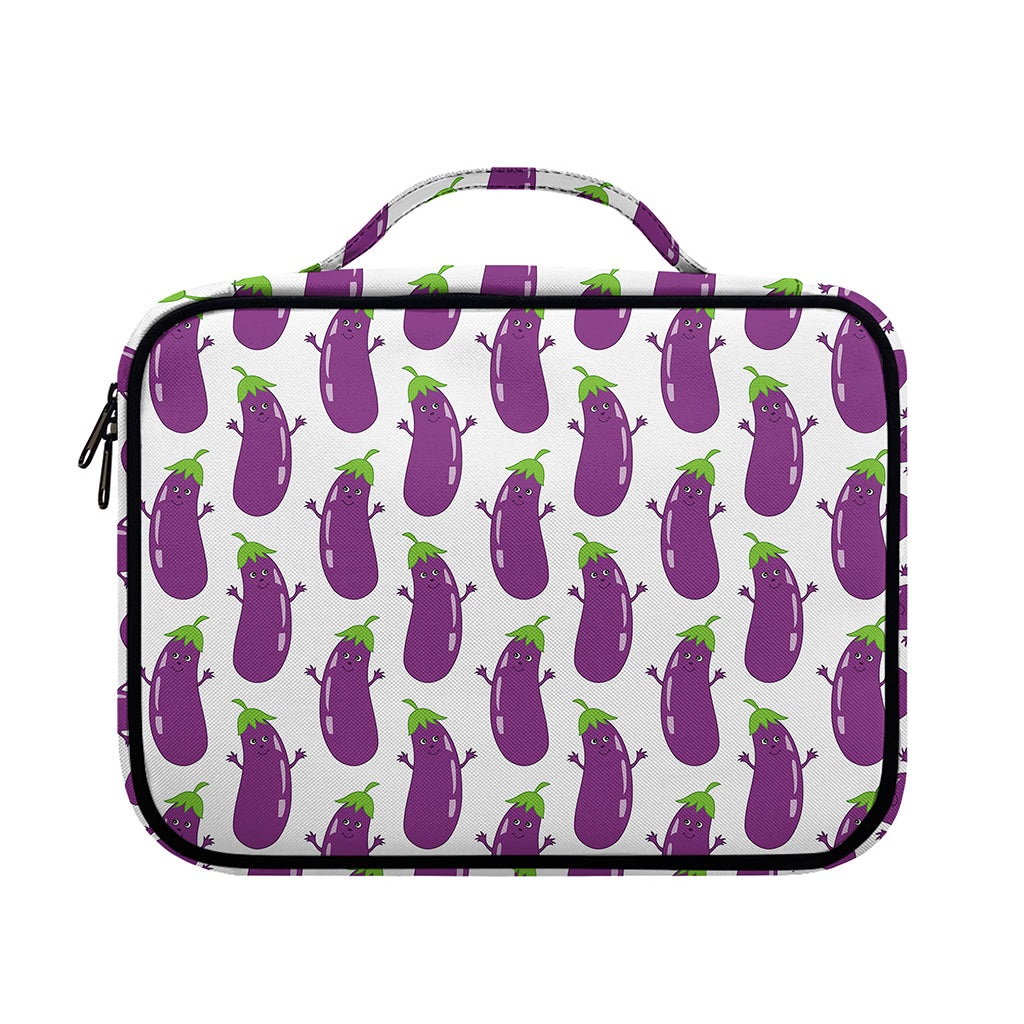 Cartoon Eggplant Pattern Print Briefcase Bible Bag