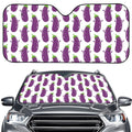 Cartoon Eggplant Pattern Print Car Windshield Sun Shade