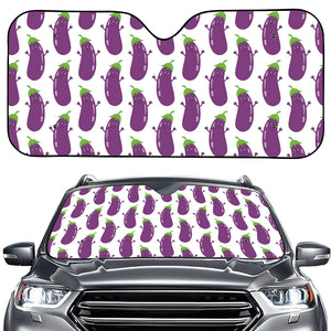 Cartoon Eggplant Pattern Print Car Windshield Sun Shade