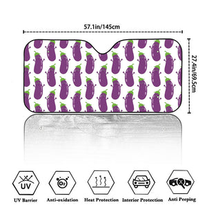 Cartoon Eggplant Pattern Print Car Windshield Sun Shade