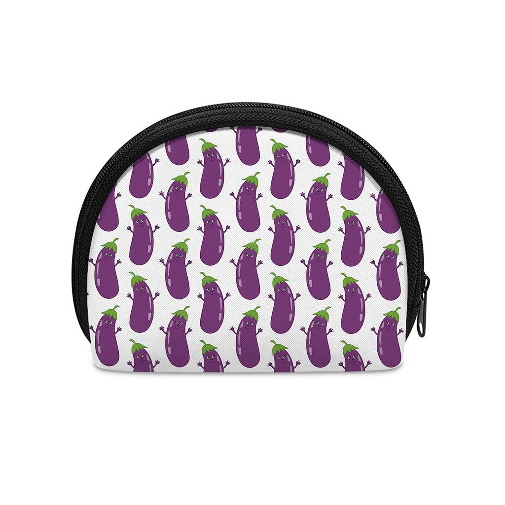 Cartoon Eggplant Pattern Print Coin Purse