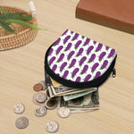 Cartoon Eggplant Pattern Print Coin Purse