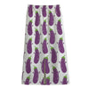 Cartoon Eggplant Pattern Print Cotton Front Slit Maxi Skirt