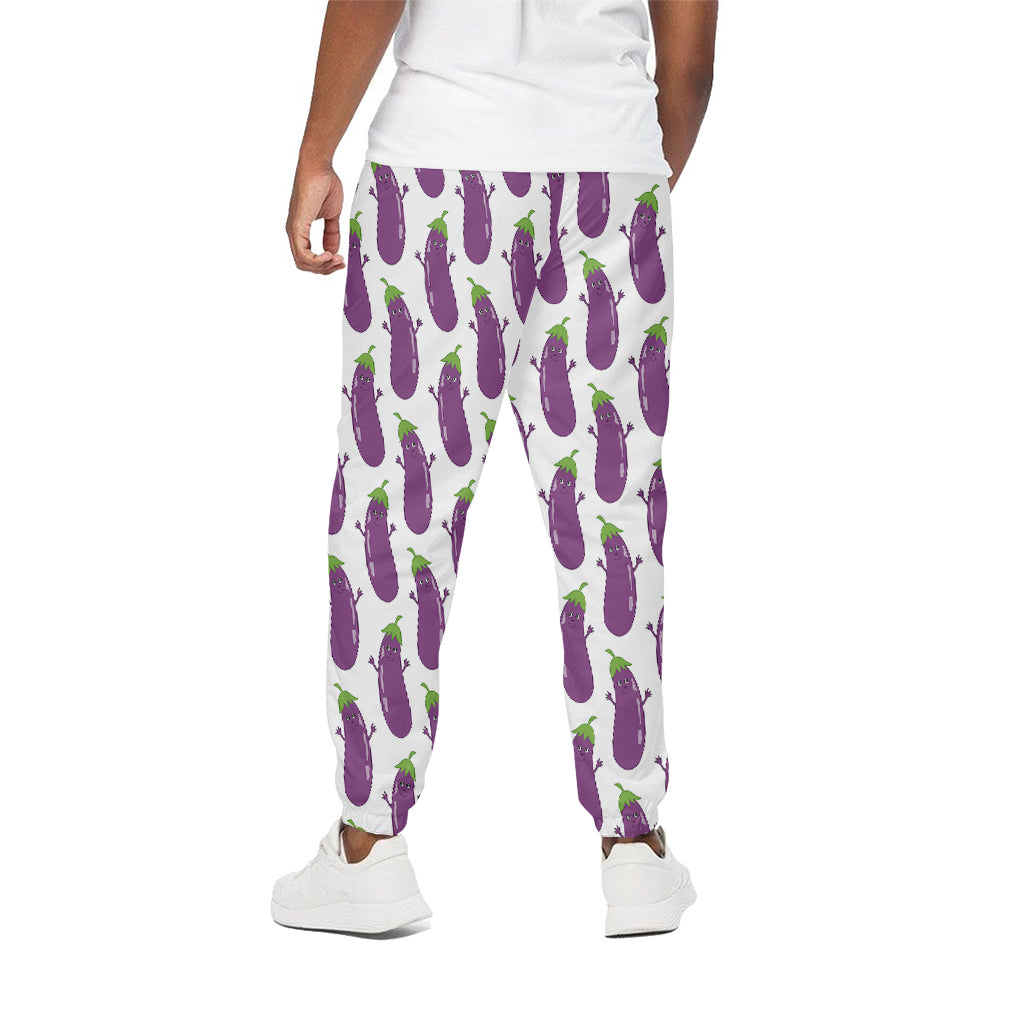 Cartoon Eggplant Pattern Print Cotton Pants