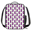 Cartoon Eggplant Pattern Print Crossbody Lunch Bag