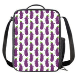 Cartoon Eggplant Pattern Print Crossbody Lunch Bag
