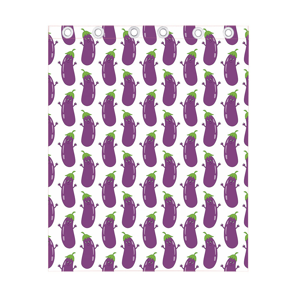 Cartoon Eggplant Pattern Print Curtain